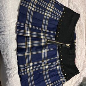 Juicy Couture Blue and Black Plaid Mini Skirt